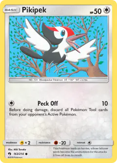 Pikipek Common card from Lost Thunder