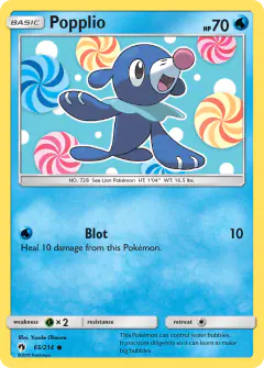 Popplio Common card from Lost Thunder
