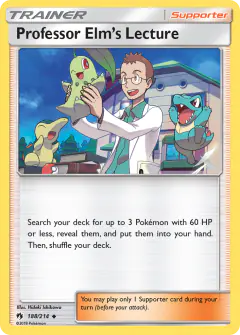 Professor Elm's Lecture Uncommon card from Lost Thunder