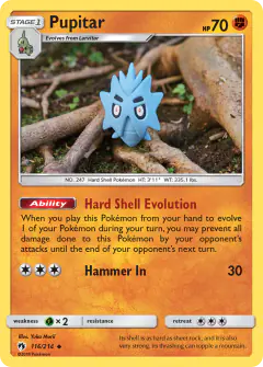 Pupitar Uncommon card from Lost Thunder