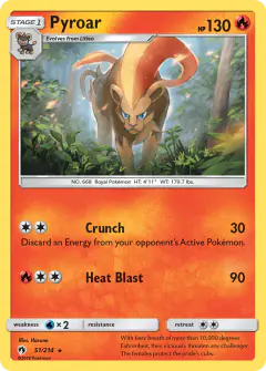 Pyroar Rare card from Lost Thunder