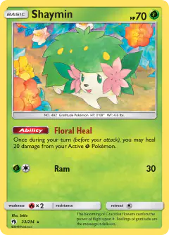 Shaymin Rare Holo card from Lost Thunder