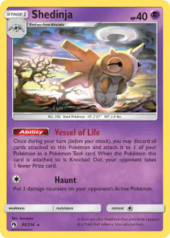 Shedinja Rare card from Lost Thunder