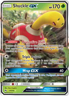 Shuckle-GX Rare Holo GX card from Lost Thunder