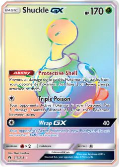 Shuckle-GX Rare Rainbow card from Lost Thunder