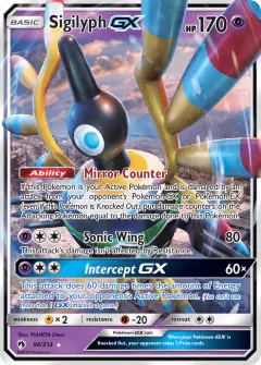 Sigilyph-GX Rare Holo GX card from Lost Thunder