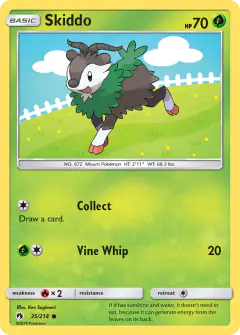 Skiddo Common card from Lost Thunder
