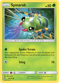Spinarak Common card from Lost Thunder