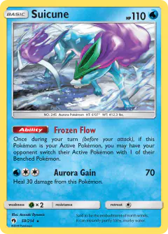 Suicune Rare Holo card from Lost Thunder