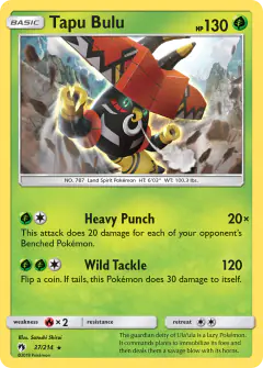 Tapu Bulu Rare Holo card from Lost Thunder