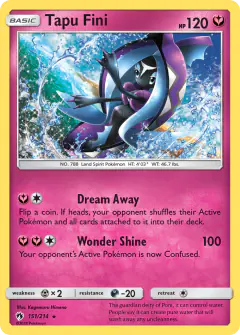 Tapu Fini Rare Holo card from Lost Thunder