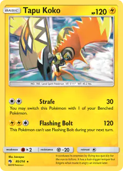 Tapu Koko Rare Holo card from Lost Thunder