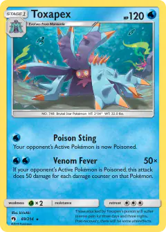 Toxapex Rare card from Lost Thunder