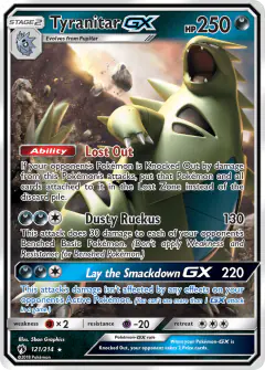 Tyranitar-GX Rare Holo GX card from Lost Thunder