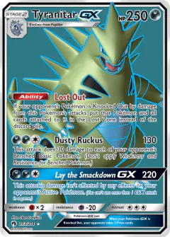 Tyranitar-GX Rare Ultra card from Lost Thunder