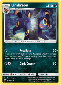 Umbreon Rare card from Lost Thunder