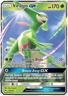 Virizion-GX Rare Holo GX card from Lost Thunder