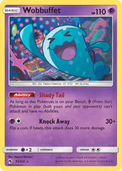 Wobbuffet Rare card from Lost Thunder