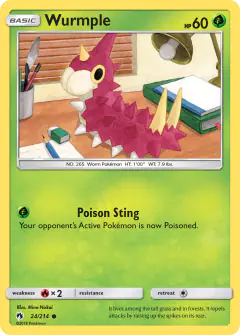 Wurmple Common card from Lost Thunder