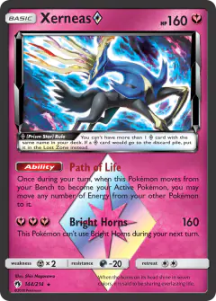 Xerneas ◇ Rare Prism Star card from Lost Thunder