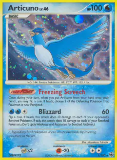 Articuno Rare Holo card from Majestic Dawn