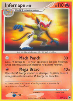 Infernape Rare card from Majestic Dawn