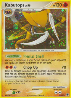 Kabutops Rare Holo card from Majestic Dawn