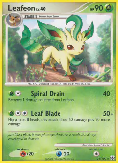 Leafeon Rare card from Majestic Dawn