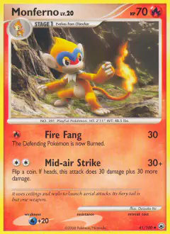 Monferno Uncommon card from Majestic Dawn