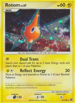 Rotom Rare Holo card from Majestic Dawn