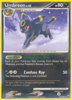 Umbreon Rare card from Majestic Dawn