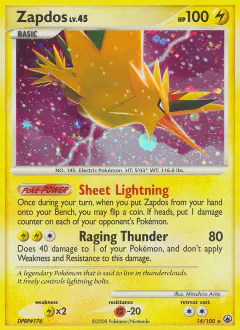 Zapdos Rare Holo card from Majestic Dawn