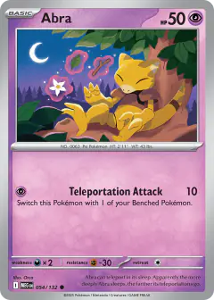 Abra Common card from Mega Evolution Base