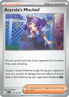 Acerola's Mischief Uncommon card from Mega Evolution Base