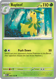 Bayleef Common card from Mega Evolution Base