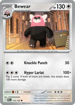 Bewear Common card from Mega Evolution Base