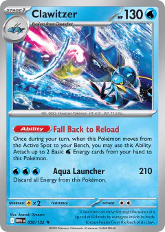 Clawitzer Rare card from Mega Evolution Base
