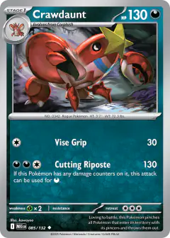 Crawdaunt Uncommon card from Mega Evolution Base