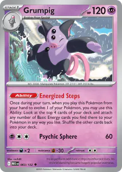 Grumpig Uncommon card from Mega Evolution Base