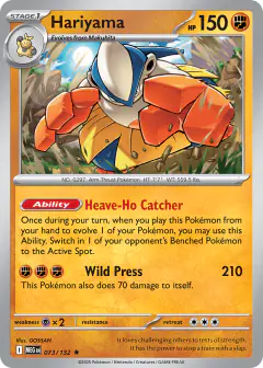 Hariyama Rare card from Mega Evolution Base