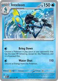 Inteleon Uncommon card from Mega Evolution Base
