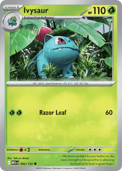 Ivysaur Common card from Mega Evolution Base