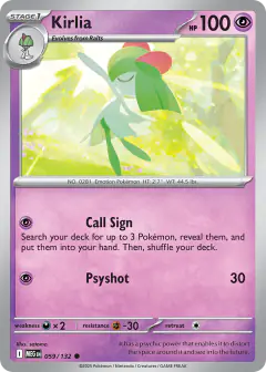 Kirlia Common card from Mega Evolution Base