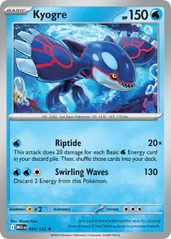 Kyogre Rare card from Mega Evolution Base