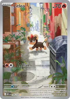 Litleo Illustration Rare card from Mega Evolution Base