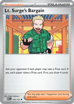 Lt. Surge's Bargain Uncommon card from Mega Evolution Base