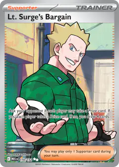 Lt. Surge's Bargain Ultra Rare card from Mega Evolution Base