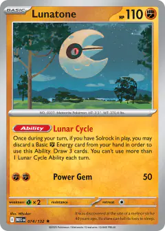 Lunatone Rare card from Mega Evolution Base