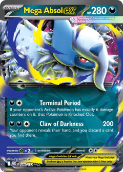 Mega Absol ex Double Rare card from Mega Evolution Base