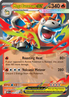 Mega Camerupt ex Double Rare card from Mega Evolution Base